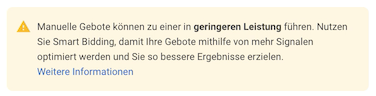 Manuelle Geboten können zu einer geringeren Leistung führen