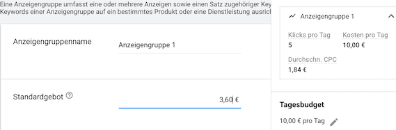 Nach Anpassung des Standardgebots auf 3,60 Euro erreicht man 10 Euro pro Tag